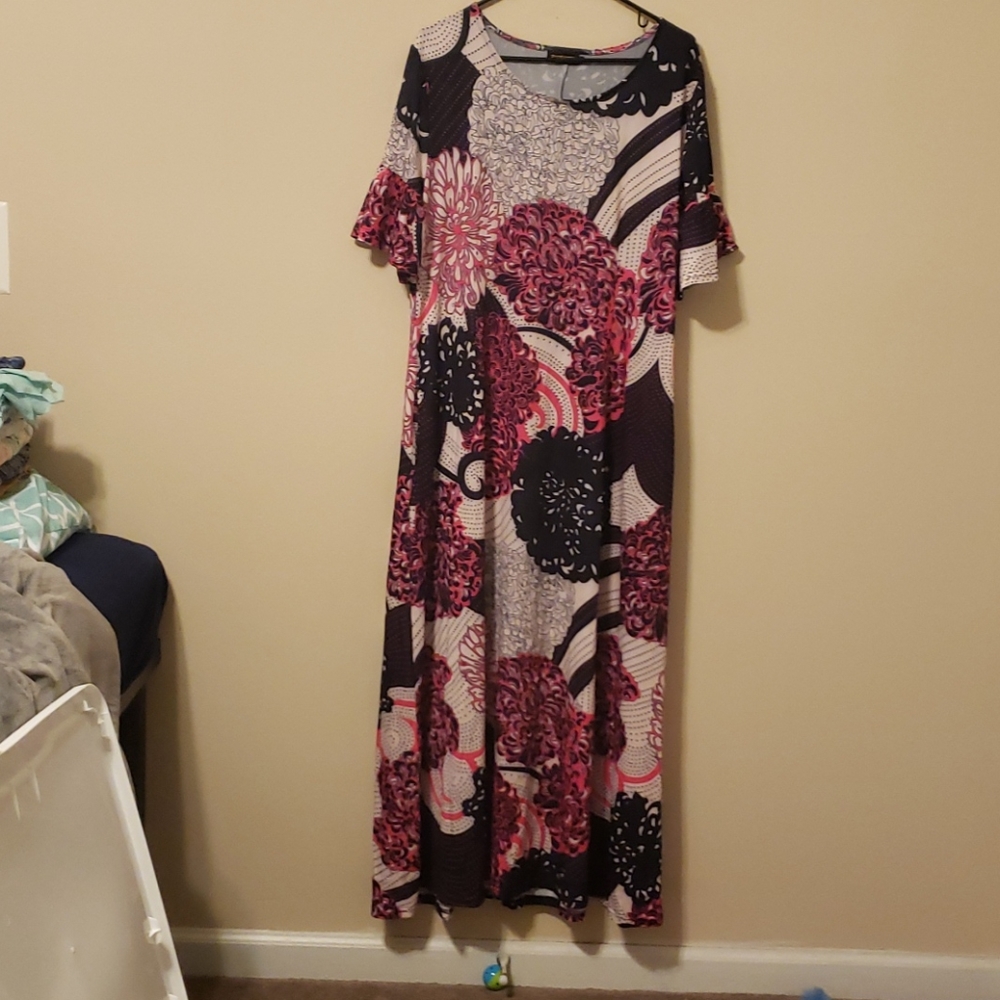 Pink and navy dress